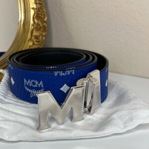 MCM Claus Reversible Belt Royal Blue/Balck